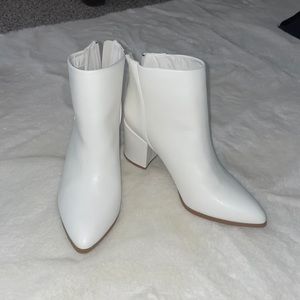 Never worn white leather booties